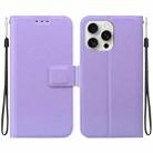 For iPhone 16 Pro Max Ultra-thin Voltage Magnetic Buckle Leather Phone Case(Purple) - 1