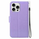 For iPhone 16 Pro Max Ultra-thin Voltage Magnetic Buckle Leather Phone Case(Purple) - 3