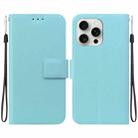 For iPhone 16 Pro Max Ultra-thin Voltage Magnetic Buckle Leather Phone Case(Green) - 1