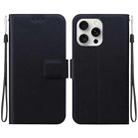 For iPhone 16 Pro Max Ultra-thin Voltage Magnetic Buckle Leather Phone Case(Black) - 1