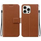 For iPhone 16 Pro Ultra-thin Voltage Magnetic Buckle Leather Phone Case(Brown) - 1