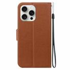 For iPhone 16 Pro Ultra-thin Voltage Magnetic Buckle Leather Phone Case(Brown) - 3