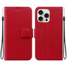 For iPhone 16 Pro Ultra-thin Voltage Magnetic Buckle Leather Phone Case(Red) - 1