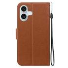 For iPhone 16 Plus Ultra-thin Voltage Magnetic Buckle Leather Phone Case(Brown) - 3