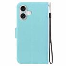 For iPhone 16 Plus Ultra-thin Voltage Magnetic Buckle Leather Phone Case(Green) - 3