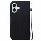 For iPhone 16 Plus Ultra-thin Voltage Magnetic Buckle Leather Phone Case(Black) - 3