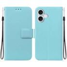 For iPhone 16 Ultra-thin Voltage Magnetic Buckle Leather Phone Case(Green) - 1