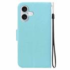 For iPhone 16 Ultra-thin Voltage Magnetic Buckle Leather Phone Case(Green) - 3