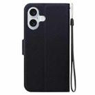 For iPhone 16 Ultra-thin Voltage Magnetic Buckle Leather Phone Case(Black) - 3