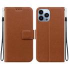 For iPhone 15 Pro Max Ultra-thin Voltage Magnetic Buckle Leather Phone Case(Brown) - 1