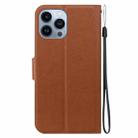 For iPhone 15 Pro Max Ultra-thin Voltage Magnetic Buckle Leather Phone Case(Brown) - 3