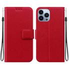 For iPhone 15 Pro Max Ultra-thin Voltage Magnetic Buckle Leather Phone Case(Red) - 1