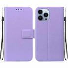 For iPhone 15 Pro Max Ultra-thin Voltage Magnetic Buckle Leather Phone Case(Purple) - 1