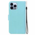 For iPhone 15 Pro Max Ultra-thin Voltage Magnetic Buckle Leather Phone Case(Green) - 3