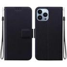 For iPhone 15 Pro Max Ultra-thin Voltage Magnetic Buckle Leather Phone Case(Black) - 1