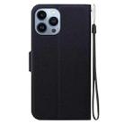 For iPhone 15 Pro Max Ultra-thin Voltage Magnetic Buckle Leather Phone Case(Black) - 3