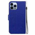 For iPhone 15 Pro Max Ultra-thin Voltage Magnetic Buckle Leather Phone Case(Blue) - 3