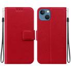For iPhone 15 Plus Ultra-thin Voltage Magnetic Buckle Leather Phone Case(Red) - 1