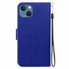 For iPhone 15 Plus Ultra-thin Voltage Magnetic Buckle Leather Phone Case(Blue) - 3