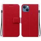 For iPhone 15 Ultra-thin Voltage Magnetic Buckle Leather Phone Case(Red) - 1