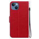 For iPhone 15 Ultra-thin Voltage Magnetic Buckle Leather Phone Case(Red) - 3