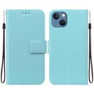 For iPhone 15 Ultra-thin Voltage Magnetic Buckle Leather Phone Case(Green) - 1