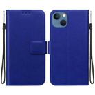 For iPhone 15 Ultra-thin Voltage Magnetic Buckle Leather Phone Case(Blue) - 1