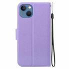 For iPhone 14 Plus Ultra-thin Voltage Magnetic Buckle Leather Phone Case(Purple) - 3