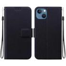 For iPhone 14 Plus Ultra-thin Voltage Magnetic Buckle Leather Phone Case(Black) - 1