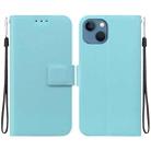 For iPhone 14 Ultra-thin Voltage Magnetic Buckle Leather Phone Case(Green) - 1