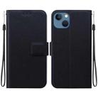 For iPhone 14 Ultra-thin Voltage Magnetic Buckle Leather Phone Case(Black) - 1