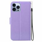 For iPhone 13 Pro Max Ultra-thin Voltage Magnetic Buckle Leather Phone Case(Purple) - 3