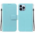 For iPhone 13 Pro Max Ultra-thin Voltage Magnetic Buckle Leather Phone Case(Green) - 1