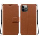 For iPhone 12 / 12 Pro Ultra-thin Voltage Magnetic Buckle Leather Phone Case(Brown) - 1