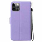 For iPhone 12 / 12 Pro Ultra-thin Voltage Magnetic Buckle Leather Phone Case(Purple) - 3