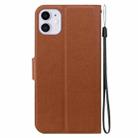 For iPhone 11 Ultra-thin Voltage Magnetic Buckle Leather Phone Case(Brown) - 3