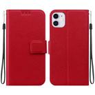 For iPhone 11 Ultra-thin Voltage Magnetic Buckle Leather Phone Case(Red) - 1