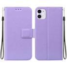For iPhone 11 Ultra-thin Voltage Magnetic Buckle Leather Phone Case(Purple) - 1
