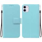 For iPhone 11 Ultra-thin Voltage Magnetic Buckle Leather Phone Case(Green) - 1