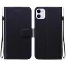 For iPhone 11 Ultra-thin Voltage Magnetic Buckle Leather Phone Case(Black) - 1