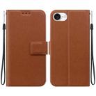 For iPhone SE 2024 Ultra-thin Voltage Magnetic Buckle Leather Phone Case(Brown) - 1