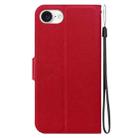 For iPhone SE 2024 Ultra-thin Voltage Magnetic Buckle Leather Phone Case(Red) - 3