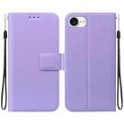 For iPhone SE 2024 Ultra-thin Voltage Magnetic Buckle Leather Phone Case(Purple) - 1