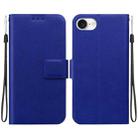 For iPhone SE 2024 Ultra-thin Voltage Magnetic Buckle Leather Phone Case(Blue) - 1