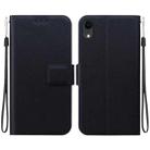 For iPhone XR Ultra-thin Voltage Magnetic Buckle Leather Phone Case(Black) - 1