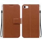 For iPhone 7 / 8 / SE 2022 Ultra-thin Voltage Magnetic Buckle Leather Phone Case(Brown) - 1