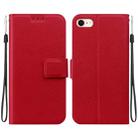 For iPhone 7 / 8 / SE 2022 Ultra-thin Voltage Magnetic Buckle Leather Phone Case(Red) - 1