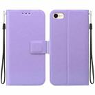 For iPhone 7 / 8 / SE 2022 Ultra-thin Voltage Magnetic Buckle Leather Phone Case(Purple) - 1