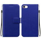 For iPhone 7 / 8 / SE 2022 Ultra-thin Voltage Magnetic Buckle Leather Phone Case(Blue) - 1