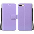 For iPhone 7 Plus / 8 Plus Ultra-thin Voltage Magnetic Buckle Leather Phone Case(Purple) - 1